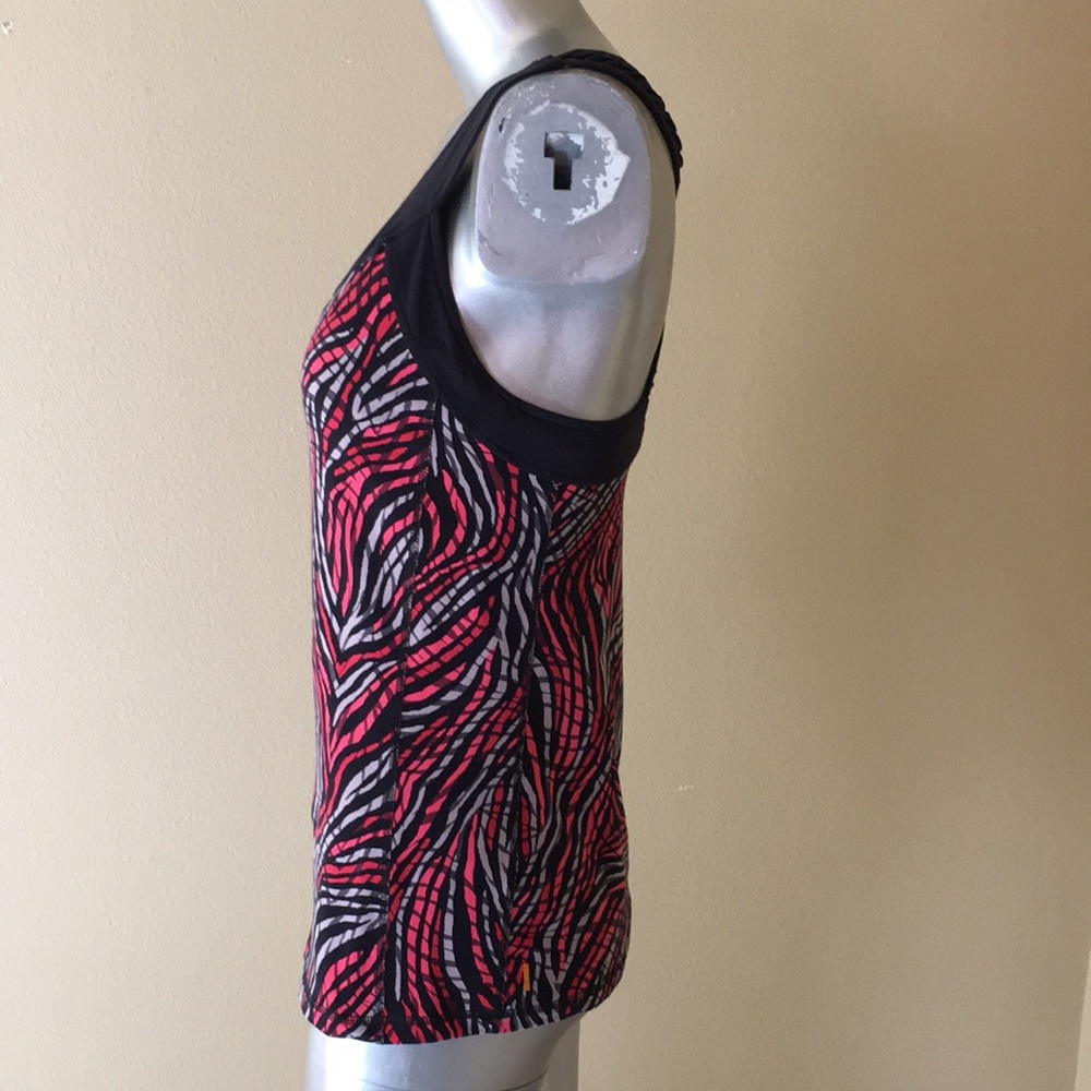 LUCY | Zebra Print Tank Top With Built In Shelf Bra - Picture 5 of 11